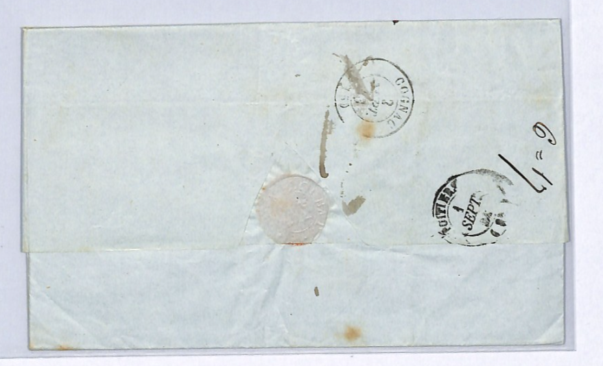 USA/FRANCE TRANSATLANTIC Cover 1843 New York Cognac Entire Letter EL XK214 - Image 4