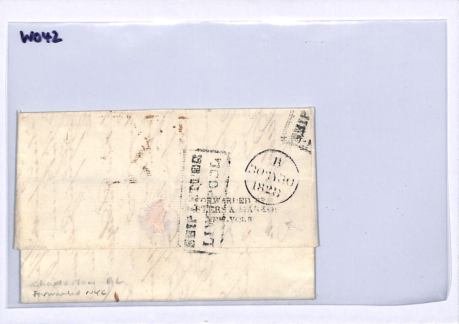 USA/GB TRANSATLANTIC Cover Charleston EL FORWARDED FAC NY London 1828 WO42 - Image 5