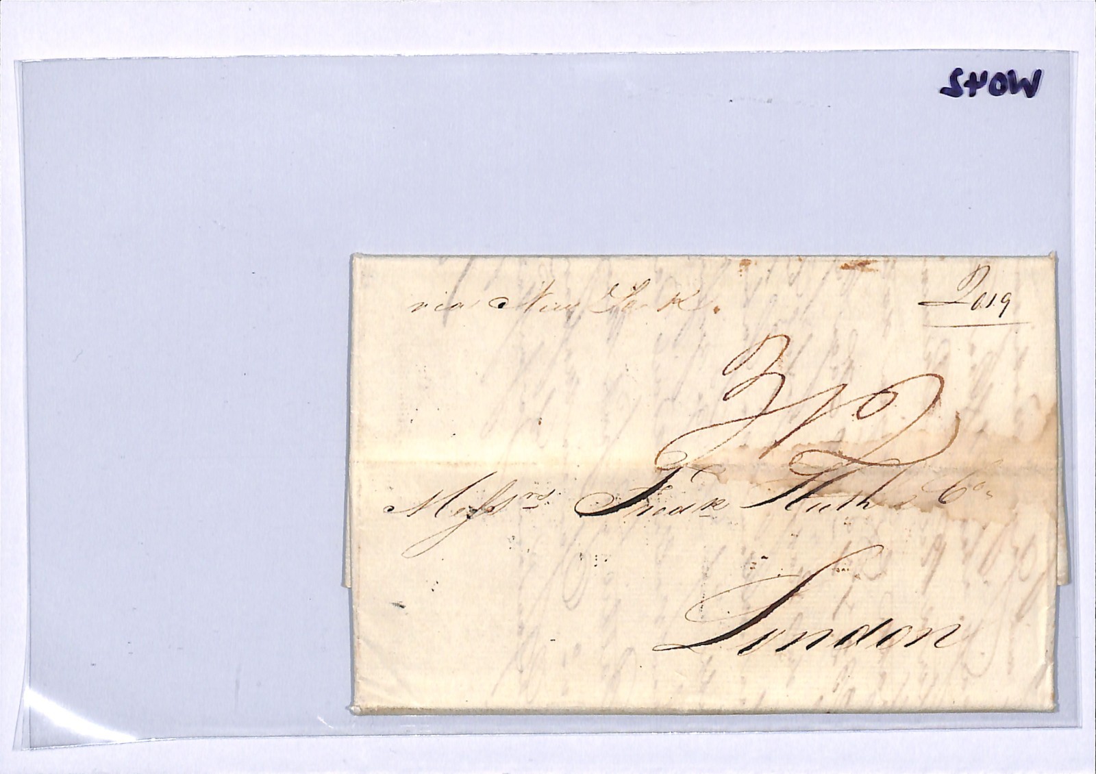 USA/GB TRANSATLANTIC Cover Charleston EL FORWARDED FAC NY London 1828 WO42 - Image 6
