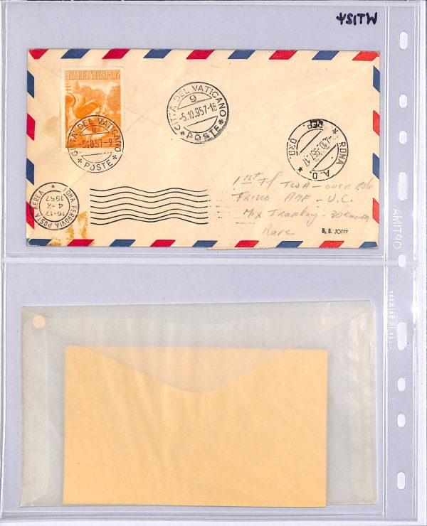 USA/VATICAN Air Mail Cover TWA FIRST POLAR FLIGHT San Francisco 1957 WT124 - Image 6