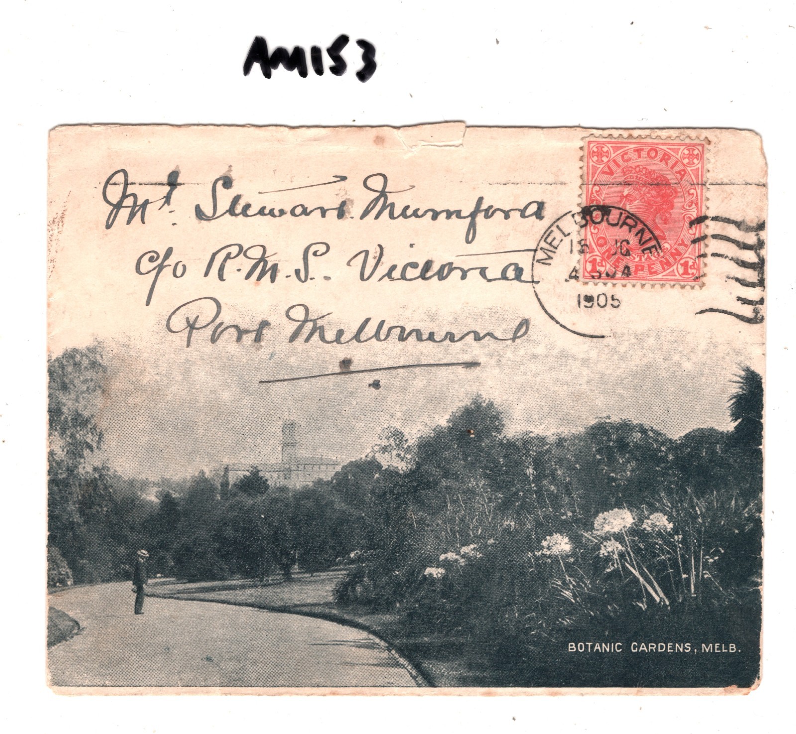 VICTORIA Australia Cover *Melbourne* ILLUSTRATED *Botanic Gardens* 1905 AM153 - Image 3