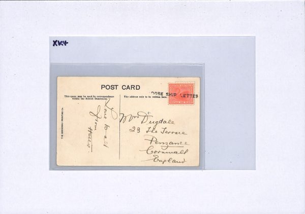 WESTERN AUSTRALIA 1d Swan Postcard *LOOSE SHIP LETTER* Adelaide PPC Penzance XK4 - Image 9