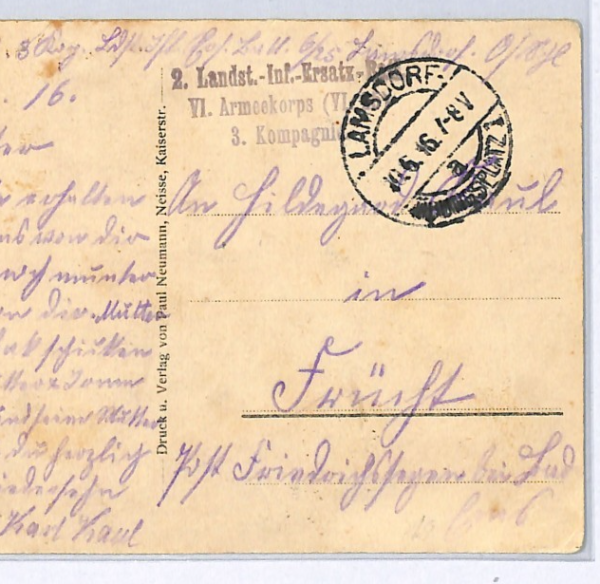 ZEPPELIN Art Chromo-Litho Postcard GRUSS AUS *Lamsdorf* Used 1916 {samwells}WZ7 - Image 15