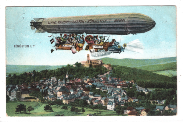 ZEPPELIN Art Comic Postcard *Königstein* Germany LINIE MEMEL 1909 London KZ335 - Image 4