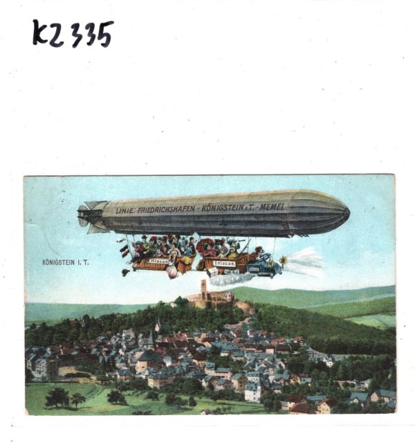ZEPPELIN Art Comic Postcard *Königstein* Germany LINIE MEMEL 1909 London KZ335 - Image 9