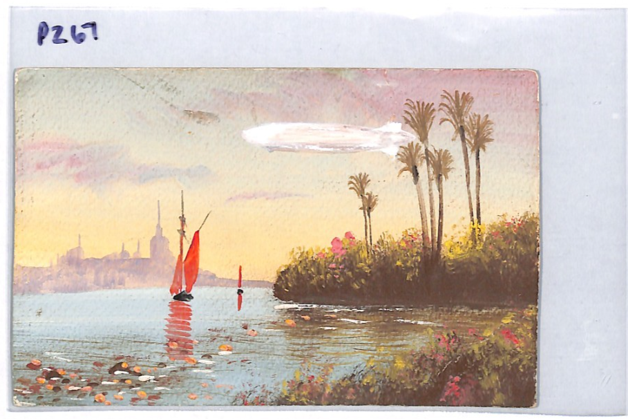 ZEPPELIN Art Postcard HAND-PAINTED *Palestine* Scene Dated 1917 {samwells}PZ67 - Image 11