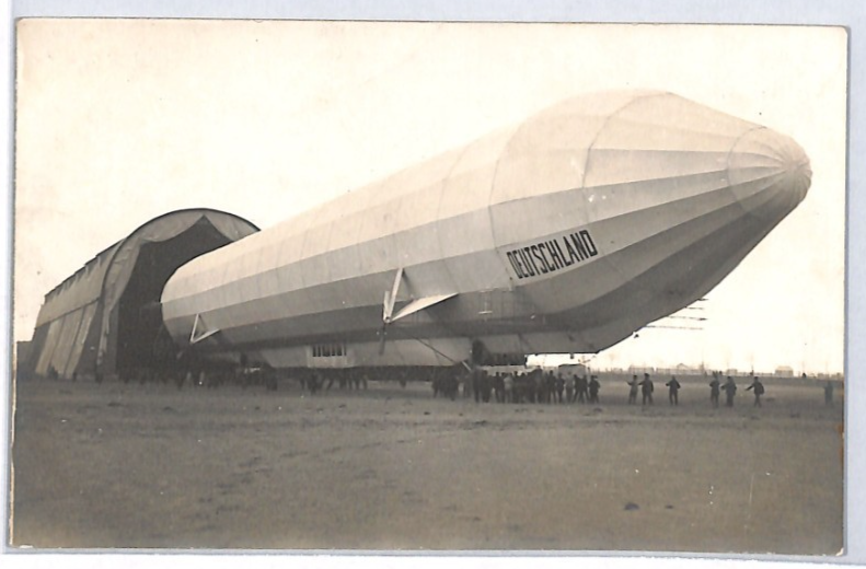 ZEPPELIN *Deutschland* (LZ.8) Hangar Postcard REAL PHOTO Germany Unused PZ285