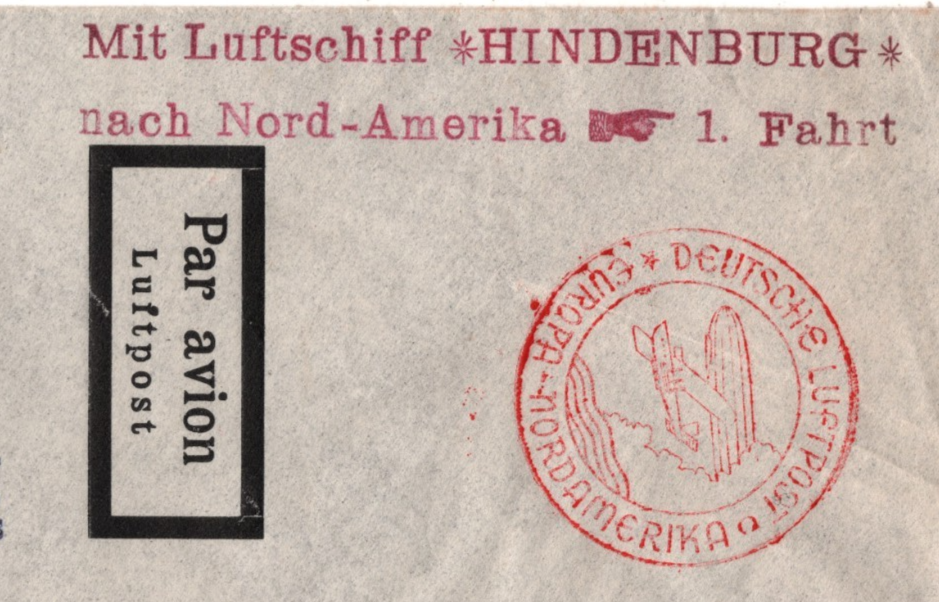 ZEPPELIN *HINDENBERG* Cover SWEDEN Air 1936 FIRST FLIGHT USA NJ Rahway KZ245 - Image 3