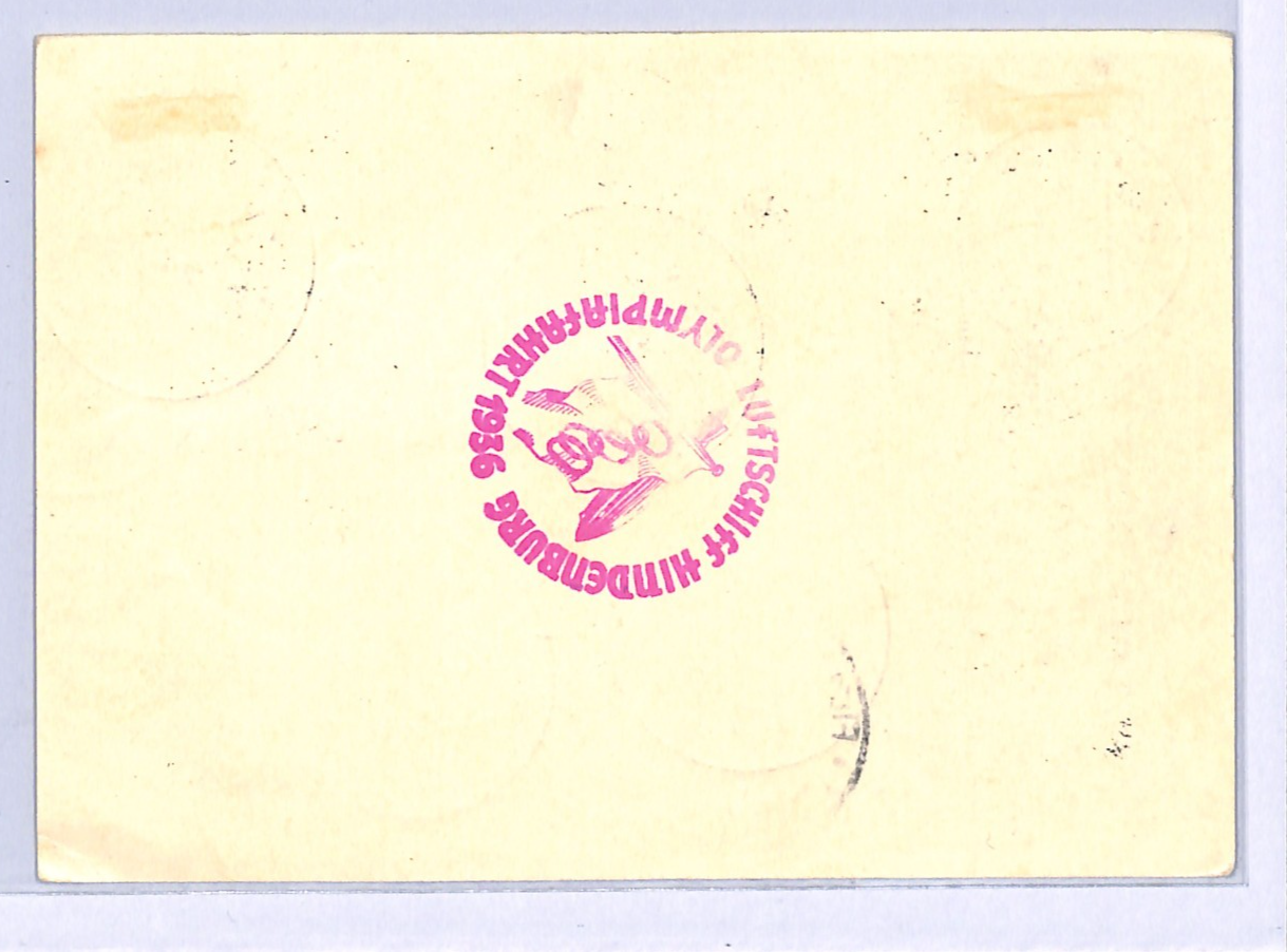 ZEPPELIN HINDENBURG Air Mail 1936 *OLYMPIAFAHRT* Card OLYMPICS Stationery WG328 - Image 3