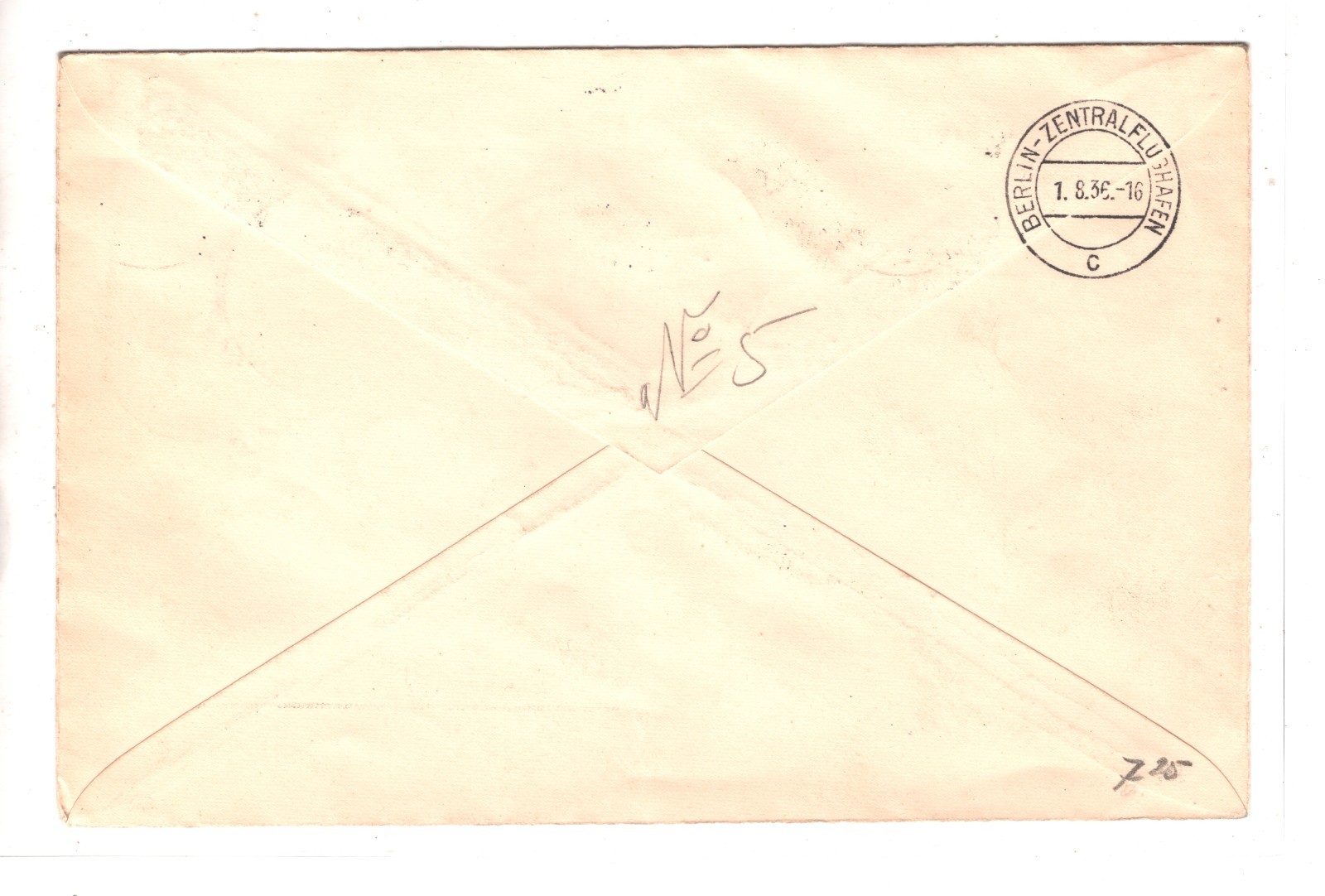 ZEPPELIN *HINDENBURG* Air Mail Cover 1936 OLYMPIAFAHRT Frankfurt Reg KZ63 - Image 3