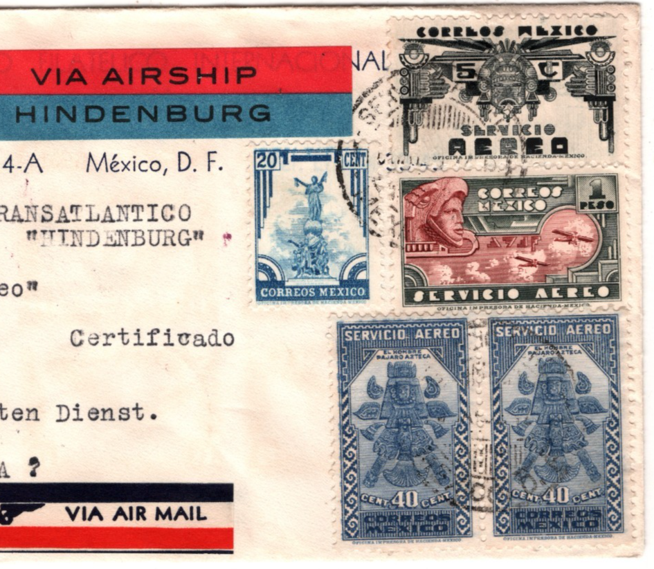 ZEPPELIN HINDENBURG *MEXICO* Air Mail Cover 1936 Germany Lorch Registered KZ278 - Image 2