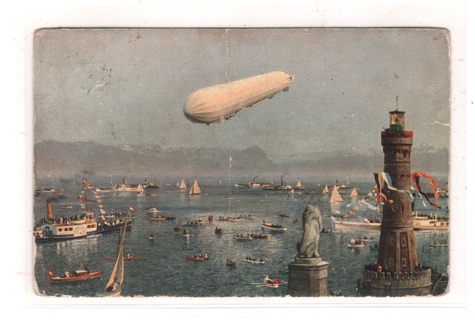 ZEPPELIN *Hansa* (LZ.13) Air Mail Postcard BORDSTEMPEL Oval 1912 Luftpost KZ13 - Image 4