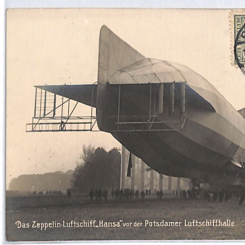 ZEPPELIN *Hansa* (LZ.13) Hangar Postcard 1913 Germany VIEW-SIDE FRANKING PZ122 - Image 7