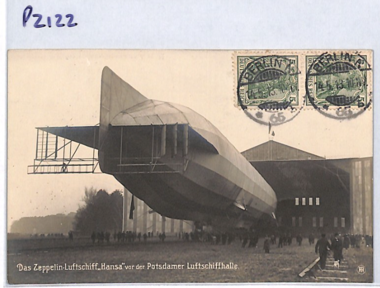 ZEPPELIN *Hansa* (LZ.13) Hangar Postcard 1913 Germany VIEW-SIDE FRANKING PZ122 - Image 9