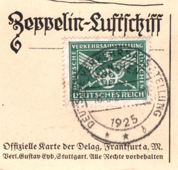 ZEPPELIN-LUFTSCHIFF Air Mail Card 1925 Set TRAFFIC EXHIBITION CDS Munich  KZ314 - Image 5