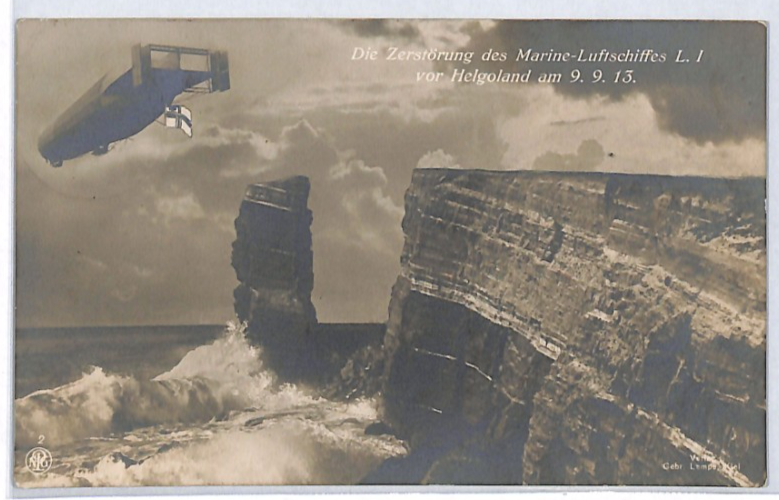 ZEPPELIN Marine Luftschiff L1 (LZ.14) Postcard *Heligoland* 1913 Flight RP PZ131 - Image 3