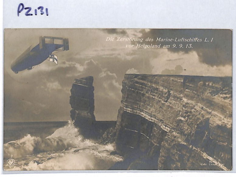 ZEPPELIN Marine Luftschiff L1 (LZ.14) Postcard *Heligoland* 1913 Flight RP PZ131 - Image 9
