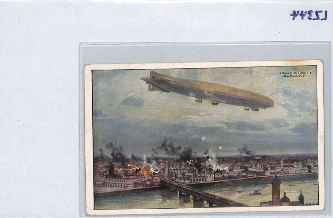 ZEPPELIN PROPAGANDA WW1 Postcard AIRSHIP *Parseval* LABEL Used 1917? LZ344 - Image 12