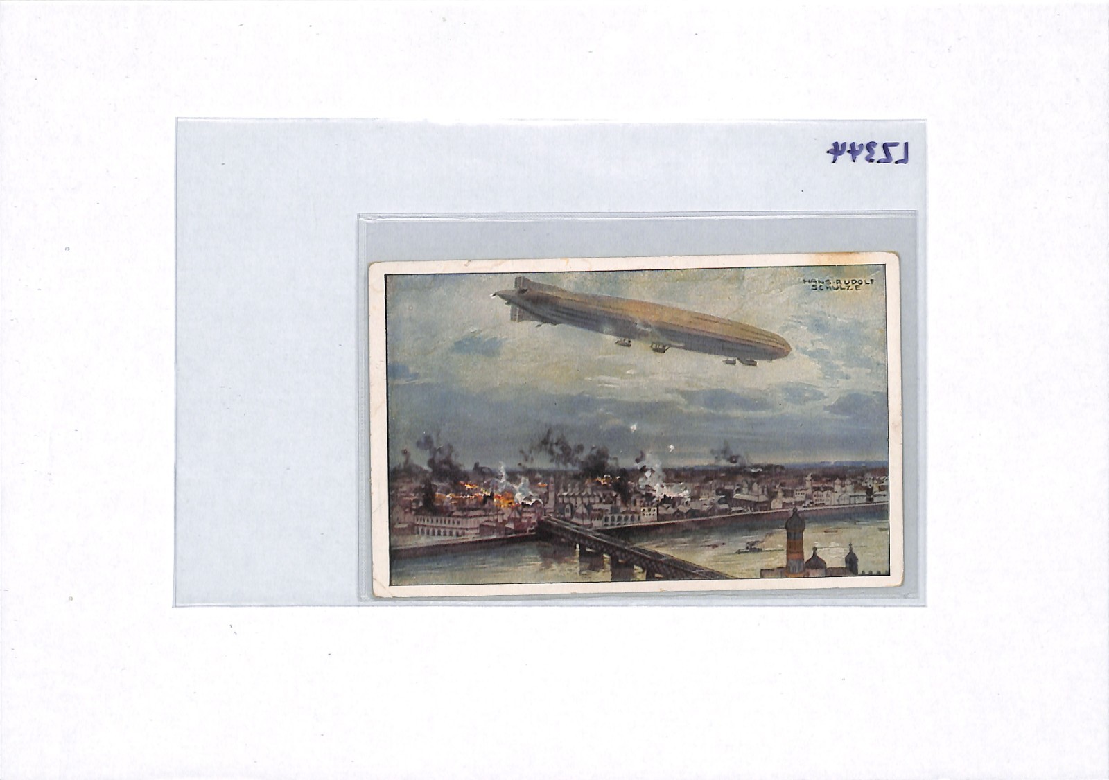 ZEPPELIN PROPAGANDA WW1 Postcard AIRSHIP *Parseval* LABEL Used 1917? LZ344 - Image 13