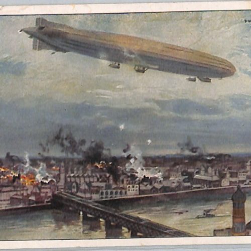 ZEPPELIN PROPAGANDA WW1 Postcard AIRSHIP *Parseval* LABEL Used 1917? LZ344 - Image 6