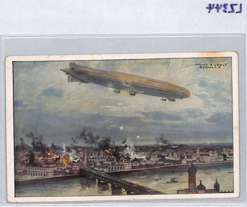 ZEPPELIN PROPAGANDA WW1 Postcard AIRSHIP *Parseval* LABEL Used 1917? LZ344 - Image 10