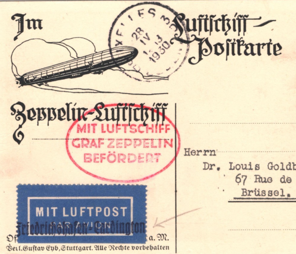 ZEPPELIN Postcard 1930 An Bord LZ.127 *Friedrichshafen-Cardington* Cachet KZ315 - Image 6