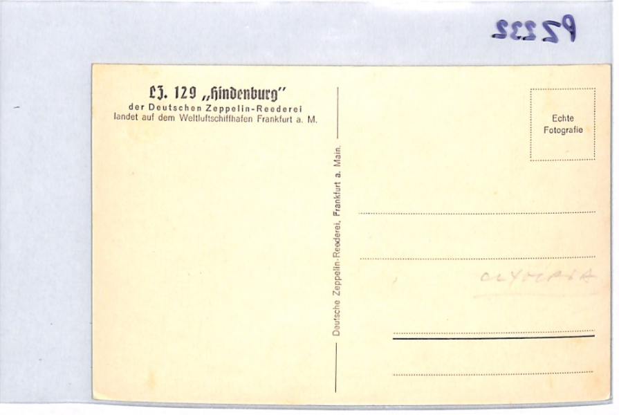 ZEPPELIN-REEDEREI Cachet VIEW-SIDE Postcard *Hindenburg* Frankfurt Germany PZ232 - Image 12