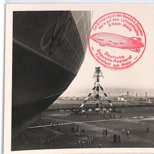 ZEPPELIN-REEDEREI Cachet VIEW-SIDE Postcard *Hindenburg* Frankfurt Germany PZ232 - Image 5