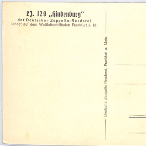 ZEPPELIN-REEDEREI Cachet VIEW-SIDE Postcard *Hindenburg* Frankfurt Germany PZ232 - Image 6