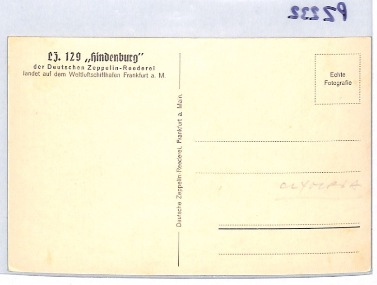 ZEPPELIN-REEDEREI Cachet VIEW-SIDE Postcard *Hindenburg* Frankfurt Germany PZ232 - Image 10