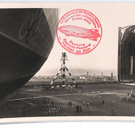ZEPPELIN-REEDEREI Cachet VIEW-SIDE Postcard *Hindenburg* Frankfurt Germany PZ232