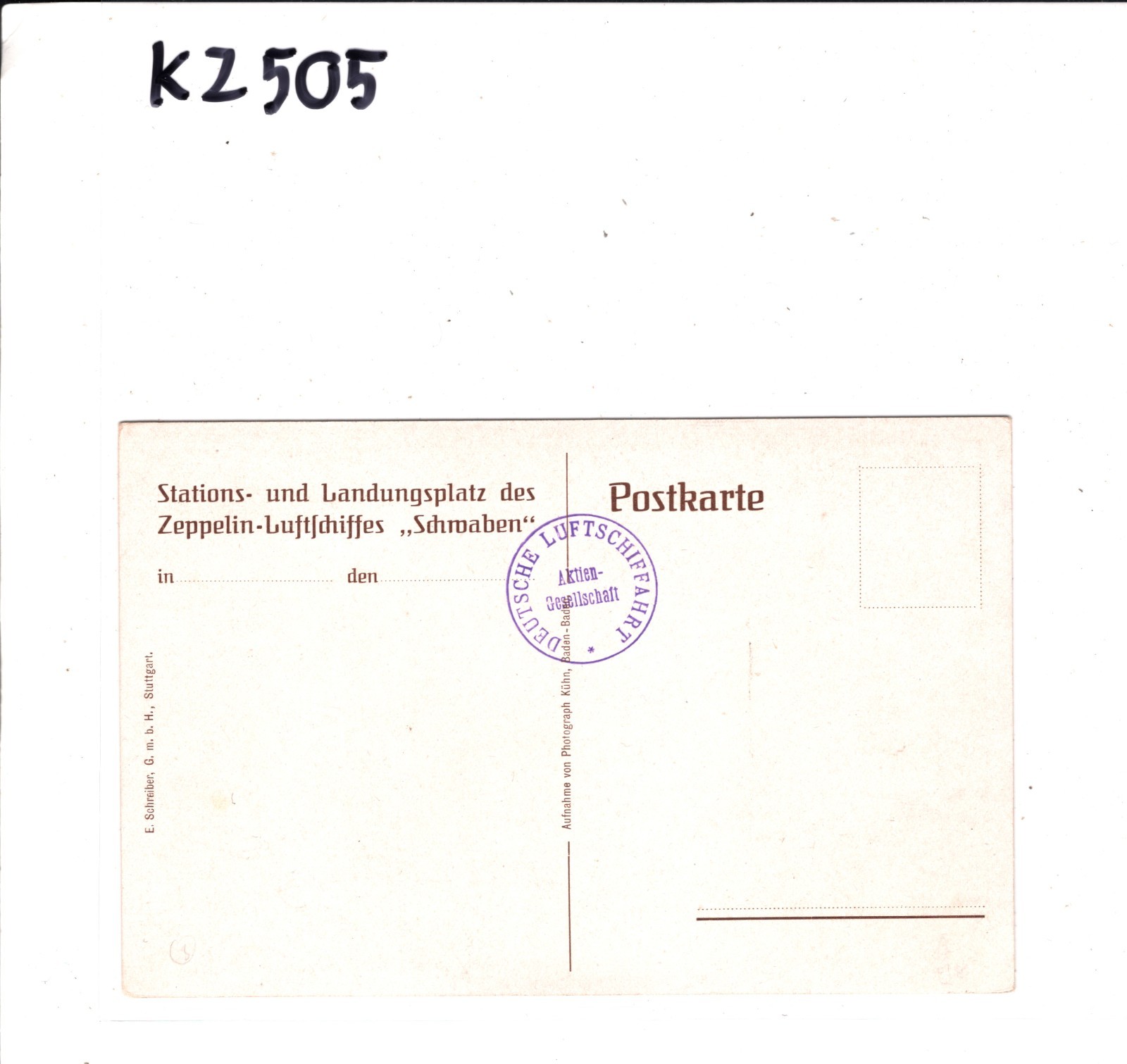 ZEPPELIN *SCHWABEN* (LZ.10) Postcard Superb DEUTSCHE LUFTSCHIFFART Cachet KZ505 - Image 5