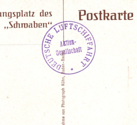 ZEPPELIN *SCHWABEN* (LZ.10) Postcard Superb DEUTSCHE LUFTSCHIFFART Cachet KZ505