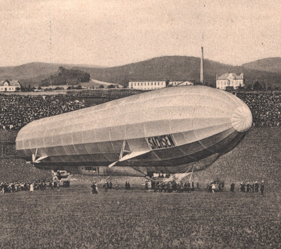 ZEPPELIN *Sachsen* LZ.17 Postcard Austria Empire HAIDA 1913 FLIGHT Blue CDS KZ35 - Image 4