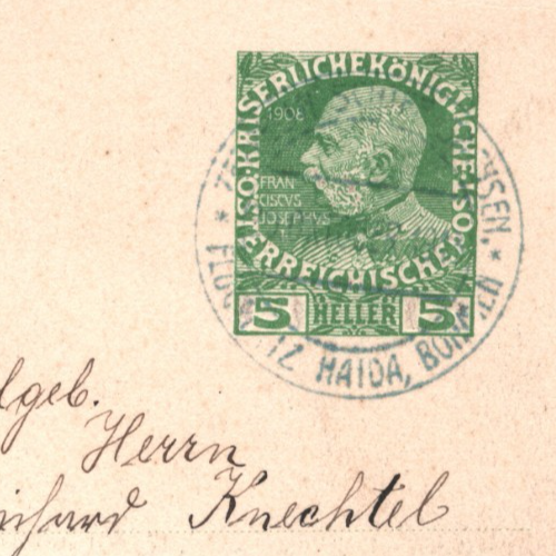 ZEPPELIN *Sachsen* LZ.17 Postcard Austria Empire HAIDA 1913 FLIGHT Blue CDS KZ35