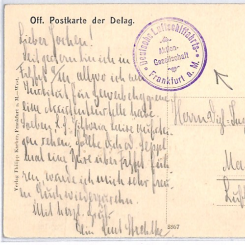 ZEPPELIN *Viktoria Luise* (LZ.11) Postcard Hangar FRANKFURT CACHET Germany PZ114 - Image 7