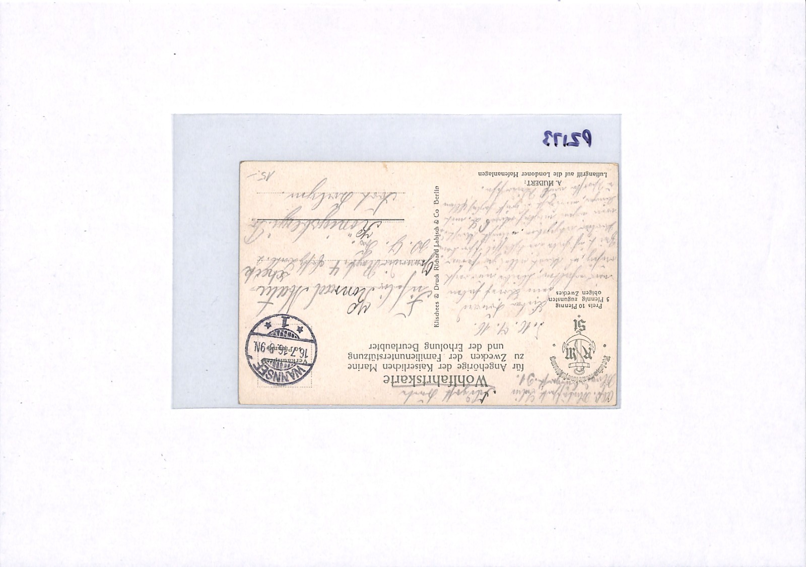 ZEPPELIN WW1 PROPAGANDA ART Postcard 10pf *CHARITY* Wannsee 1916 Germany PZ173 - Image 13