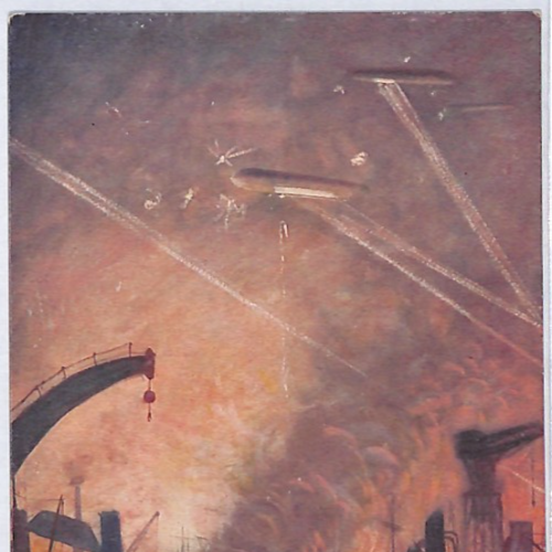 ZEPPELIN WW1 PROPAGANDA ART Postcard 10pf *CHARITY* Wannsee 1916 Germany PZ173 - Image 5