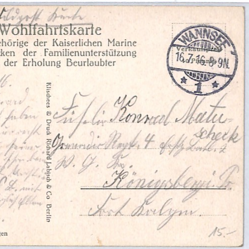 ZEPPELIN WW1 PROPAGANDA ART Postcard 10pf *CHARITY* Wannsee 1916 Germany PZ173 - Image 6