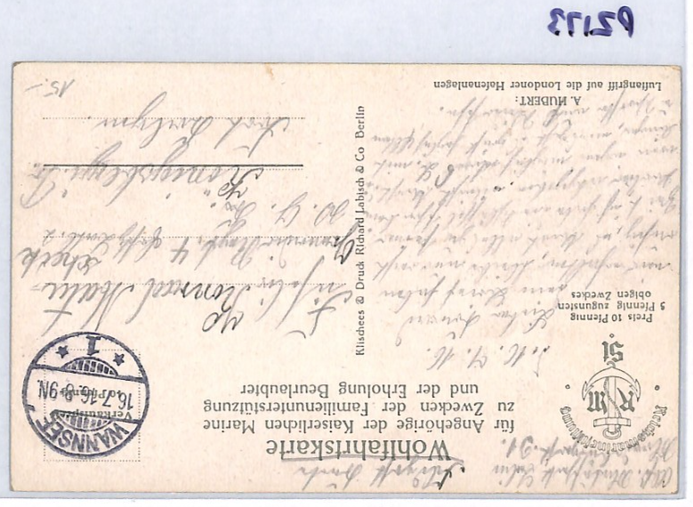 ZEPPELIN WW1 PROPAGANDA ART Postcard 10pf *CHARITY* Wannsee 1916 Germany PZ173 - Image 10