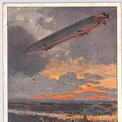 ZEPPELIN WW1 PROPAGANDA Card Grossvoigtsberg *CODED MESSAGE*? 1915 Germany PZ147 - Image 4