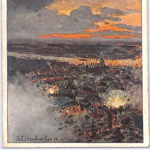 ZEPPELIN WW1 PROPAGANDA Card Grossvoigtsberg *CODED MESSAGE*? 1915 Germany PZ147 - Image 6