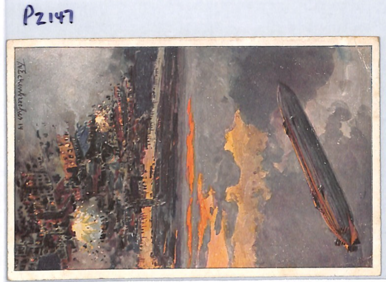 ZEPPELIN WW1 PROPAGANDA Card Grossvoigtsberg *CODED MESSAGE*? 1915 Germany PZ147 - Image 8