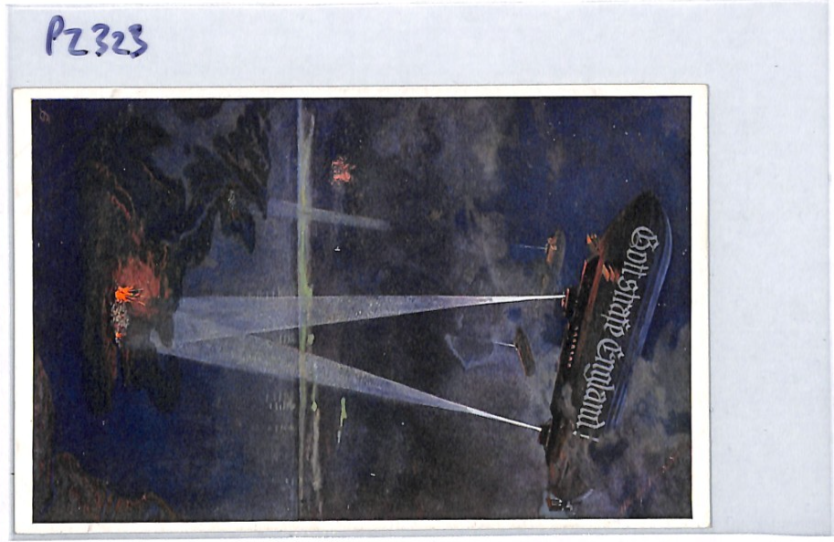 ZEPPELIN WW1 Postcard PROPAGANDA Art *Gott strafe England* SLOGAN Germany PZ323 - Image 11