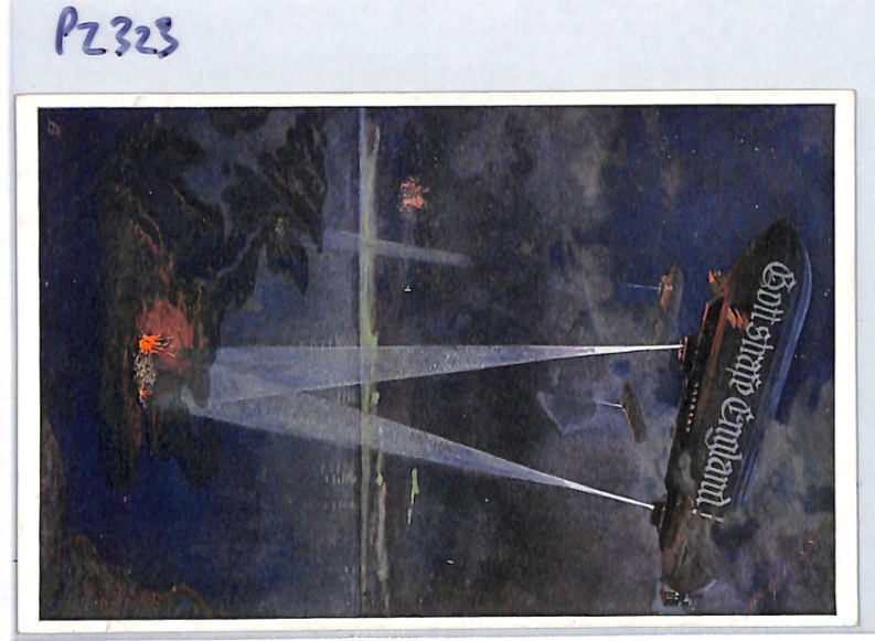 ZEPPELIN WW1 Postcard PROPAGANDA Art *Gott strafe England* SLOGAN Germany PZ323 - Image 9