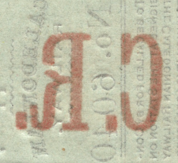 GB Scotland CALEDONIAN RAILWAY Newspaper Stamp BROKEN *R* CR VARIETY ...
