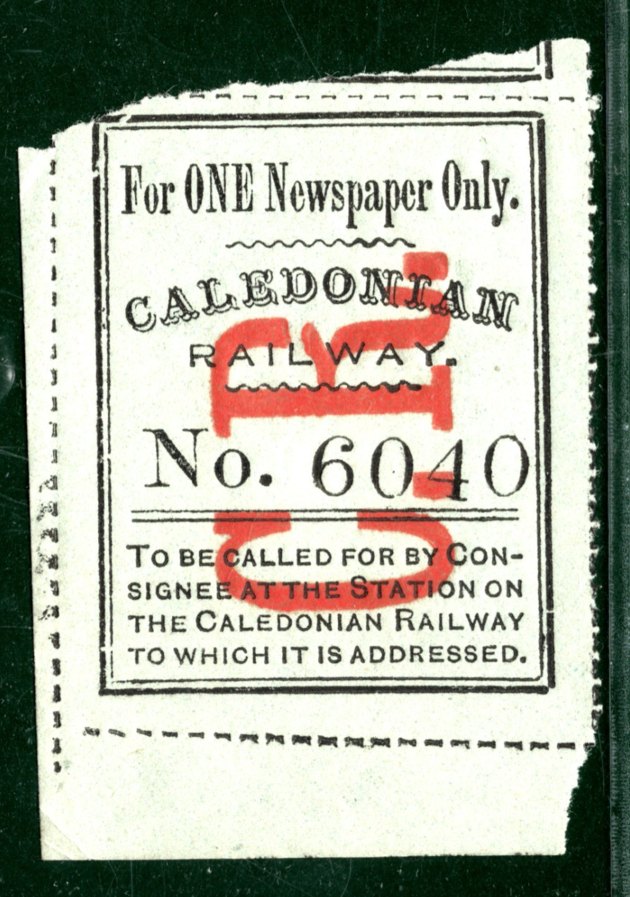 GB Scotland CALEDONIAN RAILWAY Newspaper Stamp BROKEN *R* CR VARIETY Mint YOW157 - Image 3