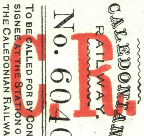 GB Scotland CALEDONIAN RAILWAY Newspaper Stamp BROKEN *R* CR VARIETY Mint YOW157